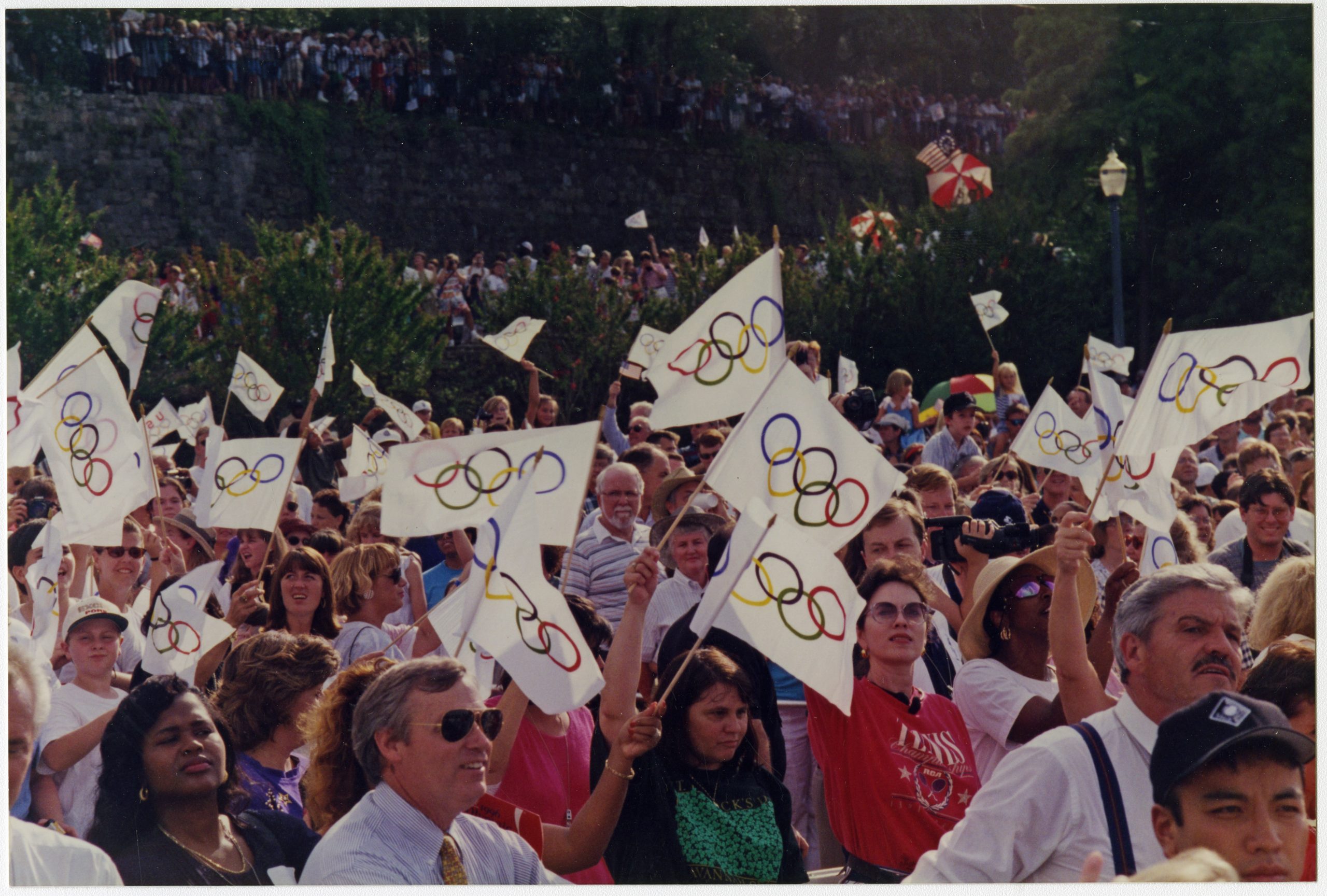 olympics crowds flags