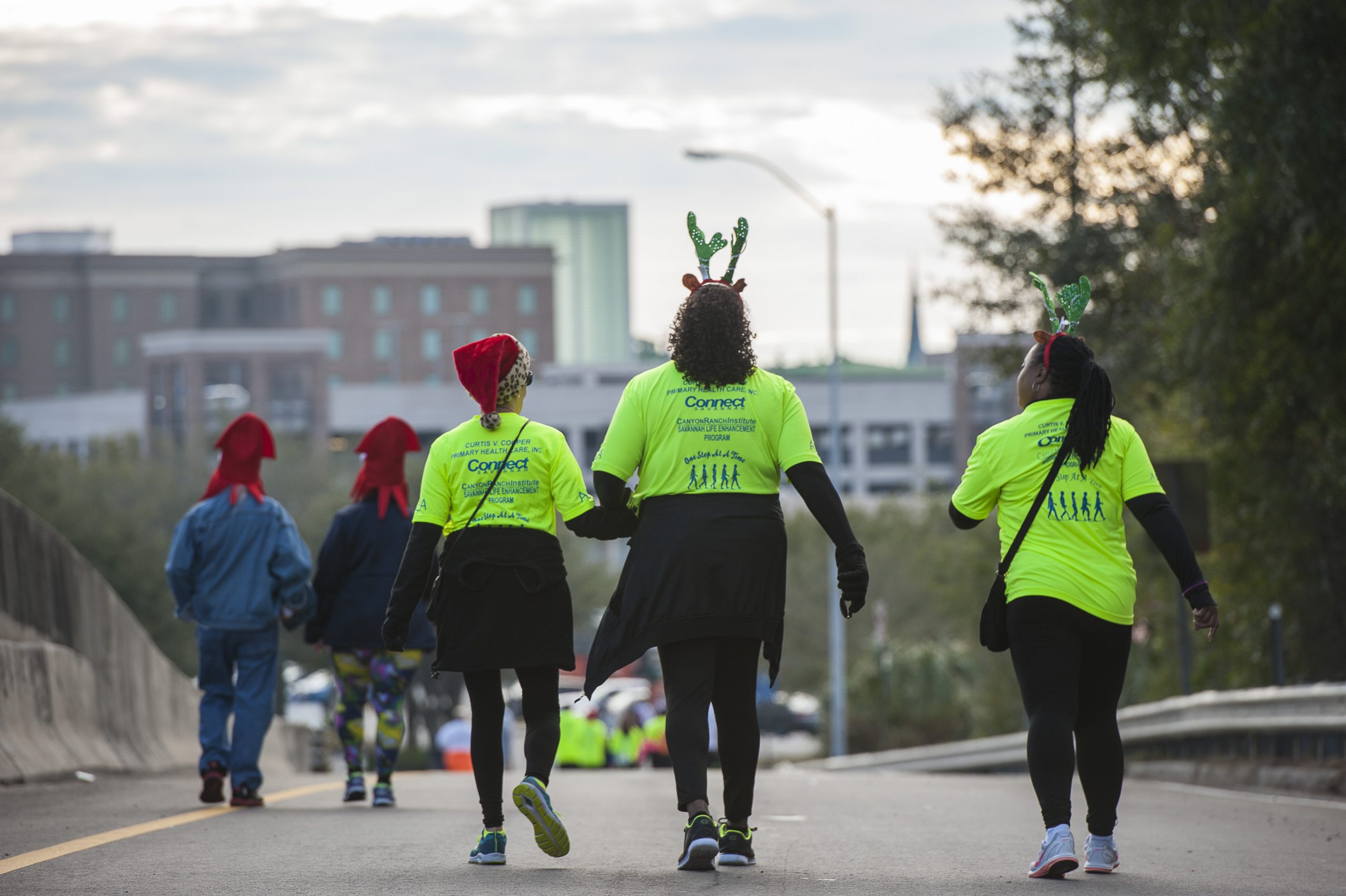 bridge run girls walk